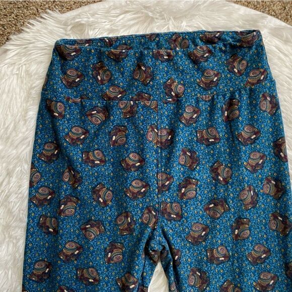 LULAROE Camera Leggings Blue Womens One Size - Picture 4 of 5